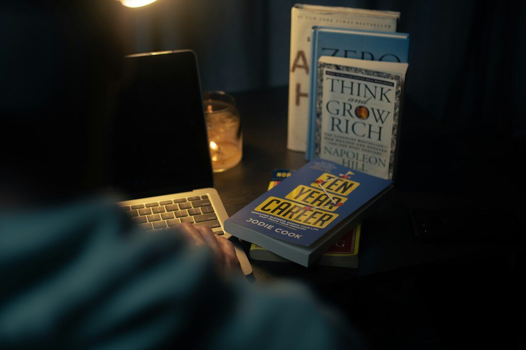 Person studying financial course materials on a laptop