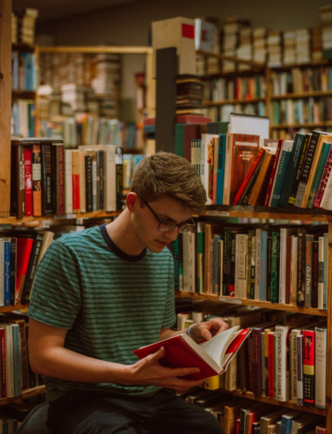 person studying finance books
