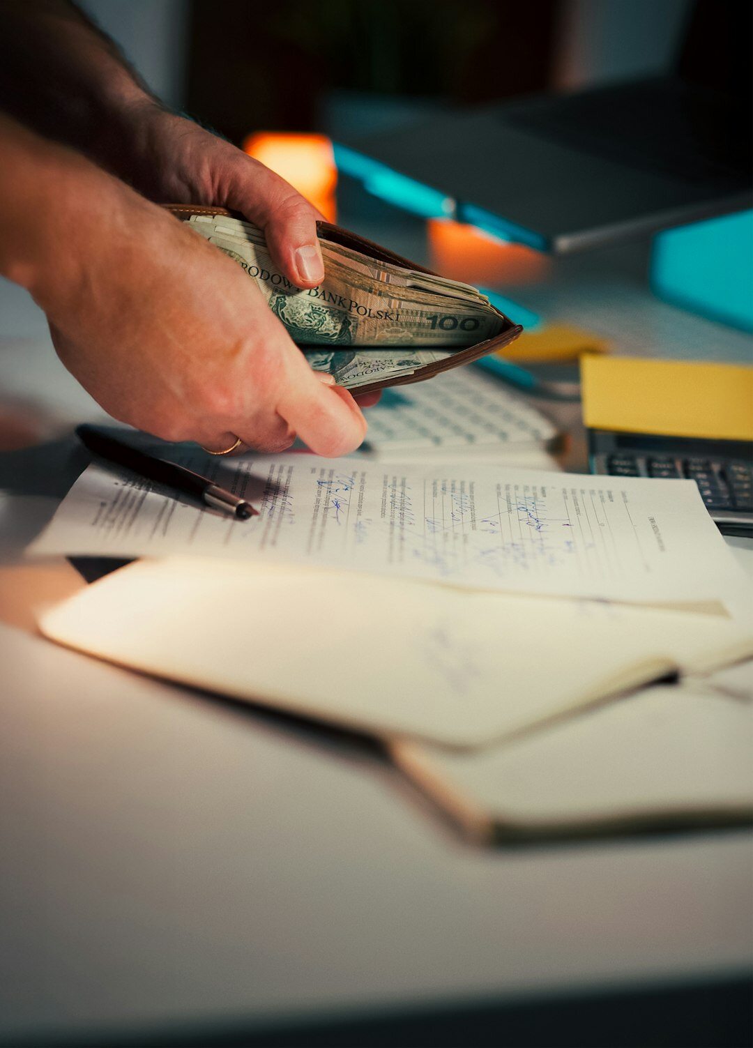 person reviewing financial documents